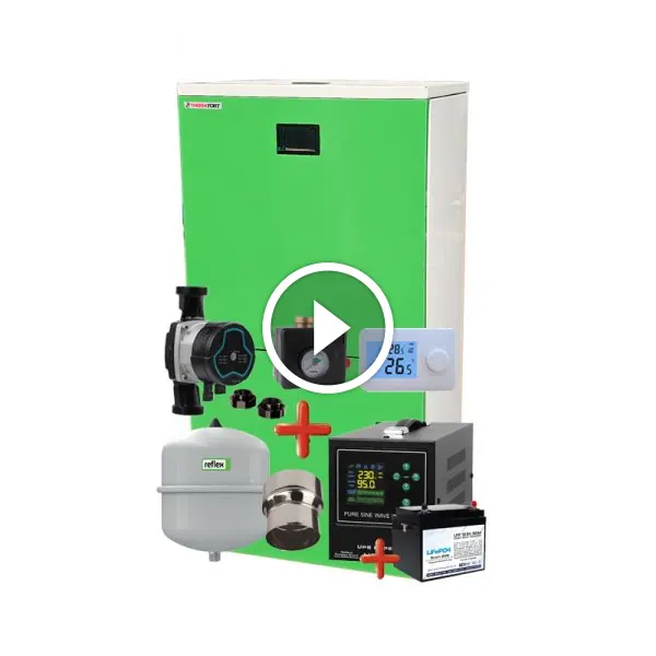 Centrala pe peleti compacta Thermfort 10-30kW TPB30- WiFi Modul incorporat- include, pompa, vas expansiune, grup de siguranta, reductie cos, ups, term