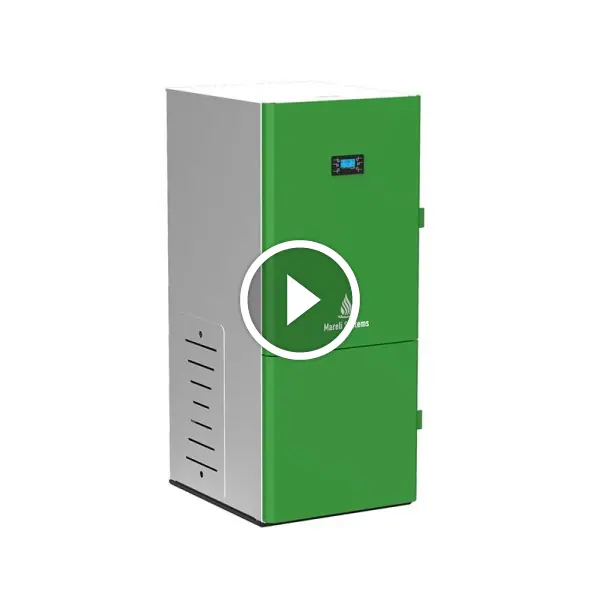 Centrala peleti compacta Mareli Premium RubynoR ECOSTAR SBN35 20-35KW -stabilizator, kit evacuare inox, boiler 120l