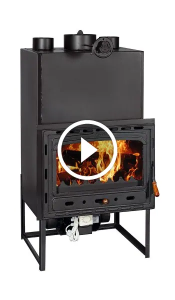 Semineu focar pe lemne incastrabil cu ventilator model C2Fan- 27kW