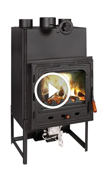 Semineu focar pe lemne incastrabil cu ventilator model CMFan - 17kW