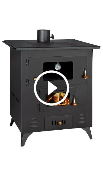 Semineu pe lemne cu cuptor si plita de gatit model FR - 14kW