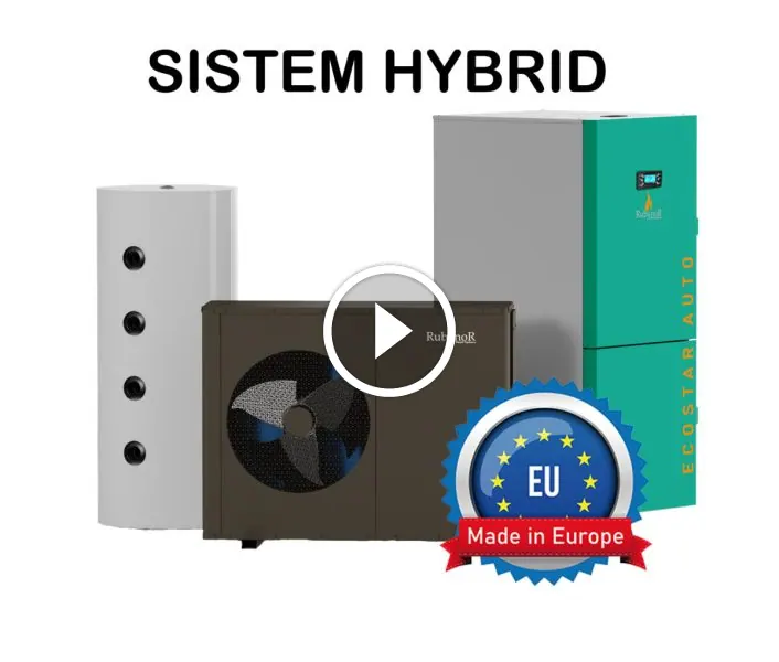 Sistem HYBRID 10/12kW pompa de caldura cu centrala pe peleti Mareli