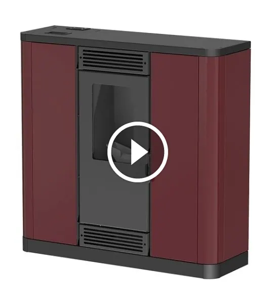 Soba pe peleti Mareli AURORA de 11 kW cu doua ventilatoare