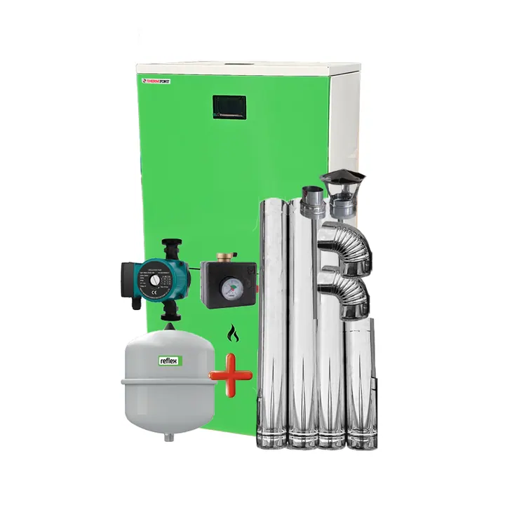Centrala pe peleti compacta Thermfort 10-30kW TPB30- inclus kit de evacuare, pompa, vas expansiune, grup siguranta