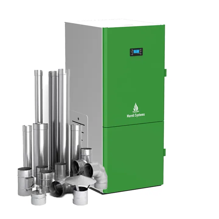 Centrala peleti compacta Mareli Premium RubynoR ECOSTAR SBN35 20-35KW - kit evacuare inox