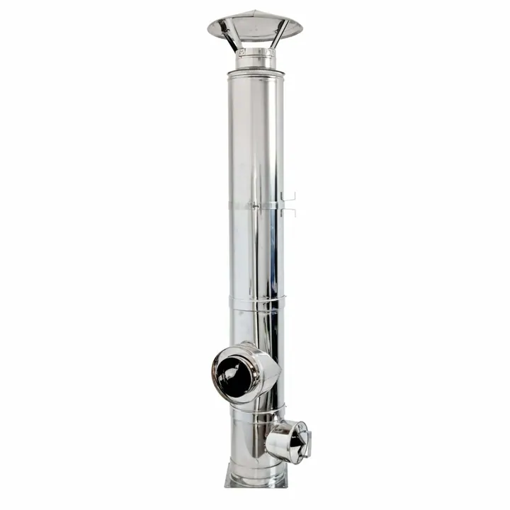 Kit cos de fum din inox izolat, inaltime 5 m, D-120 mm, sol