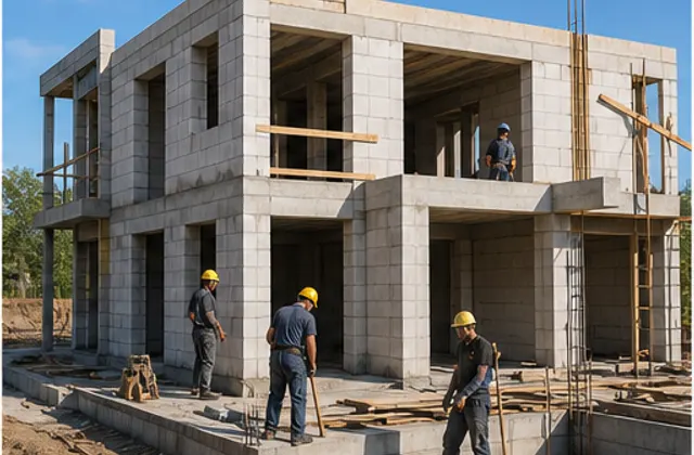 Casă modernă în curs de construire, imagine ilustrativă